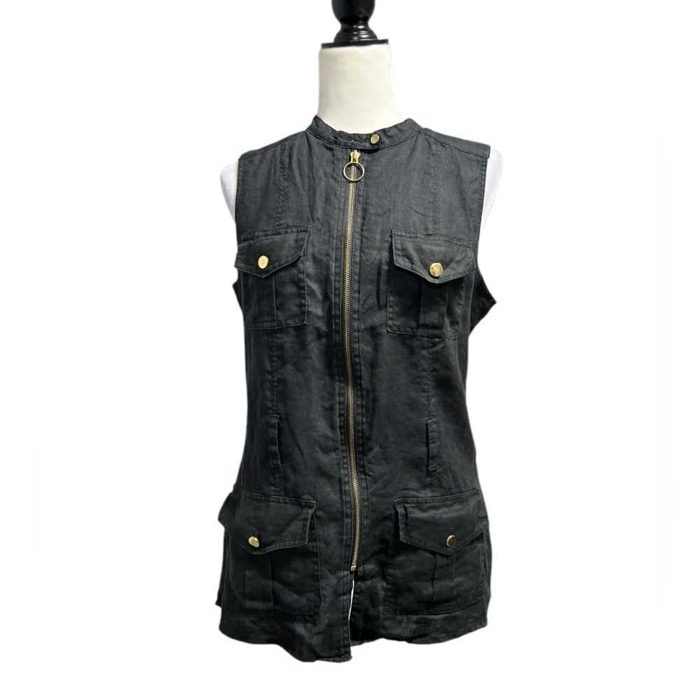 LUCY & LAUREL Linen Sleeveless Blouse